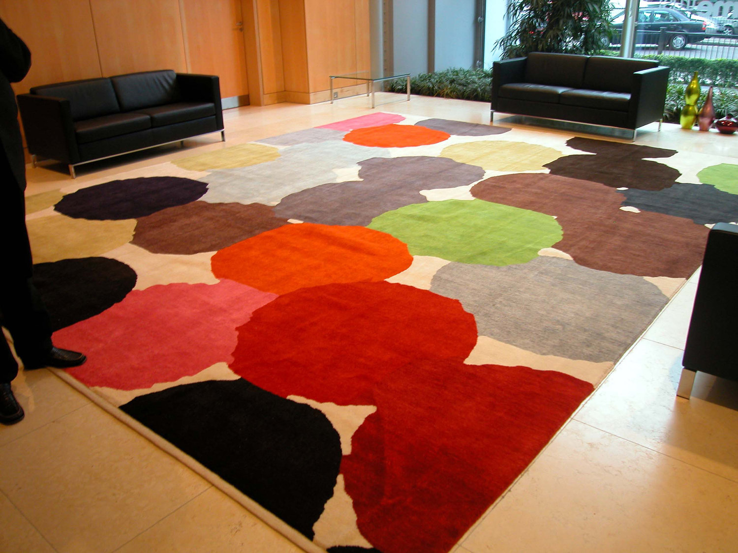  Commission for a pair of rugs for the Welcome Trust HQ London. 550cm x 460cm. Architects, Michael Hopkins,&nbsp;produced through Christopher Farr. 2004 