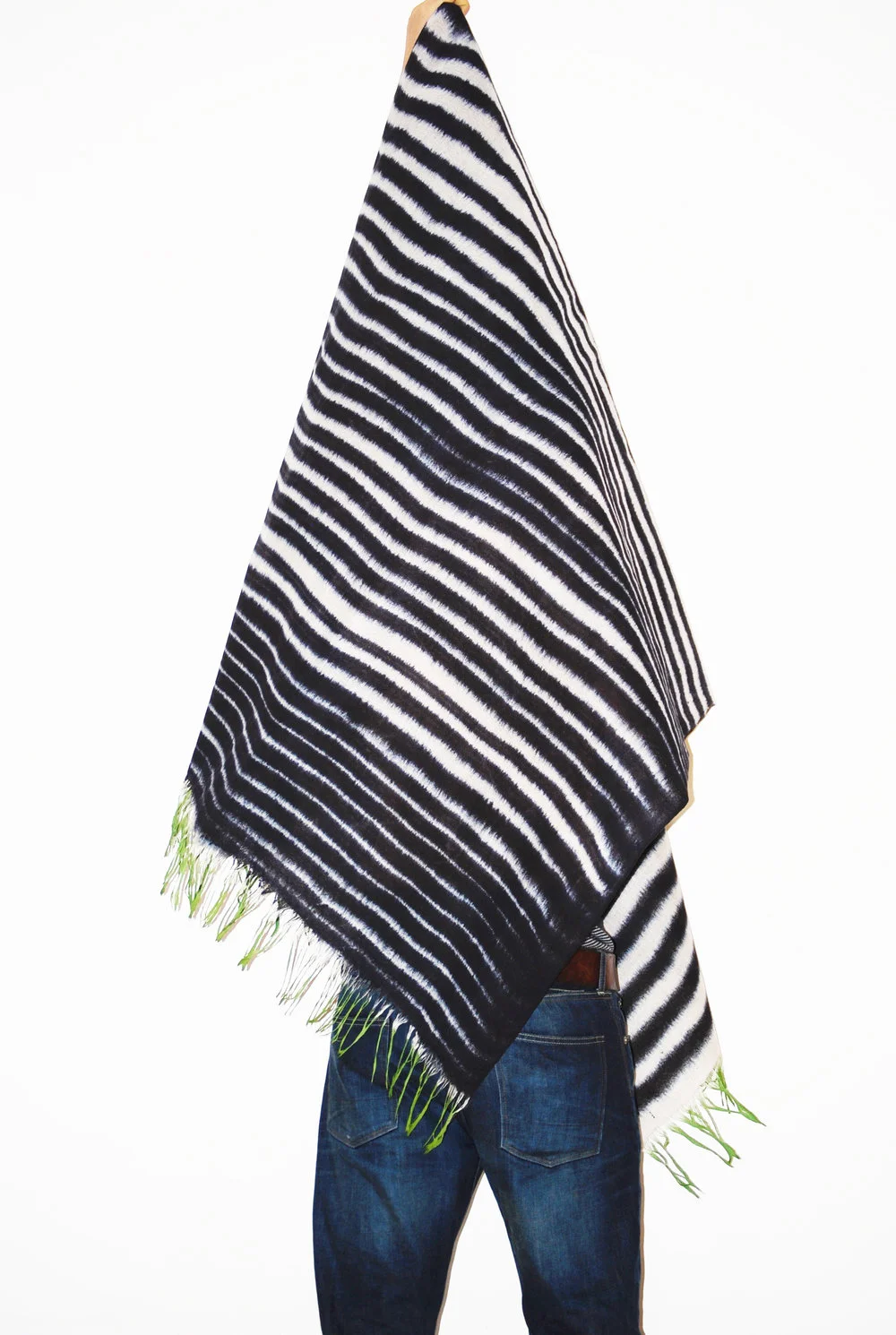 Finn in stiffened shawl tent