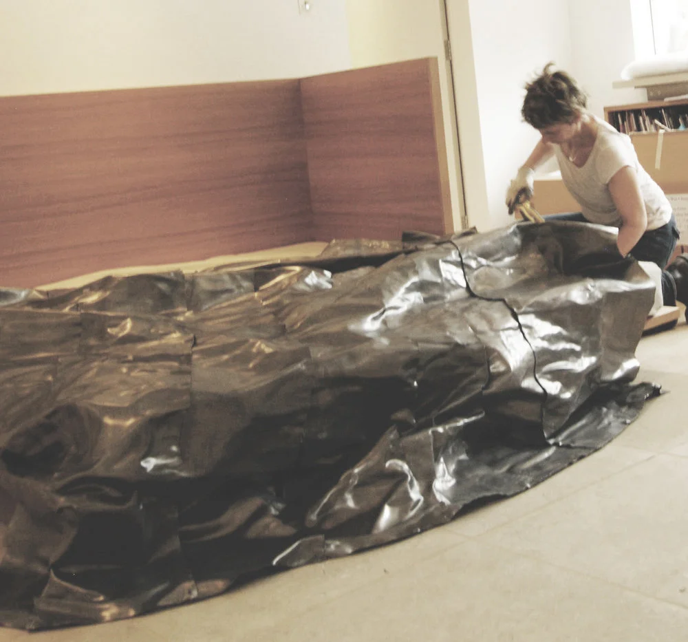 Installing Lead Bed at the Artist House Roche Court 2010