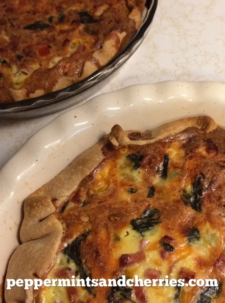 Ham and Veggie Quiche Recipe with Spinach