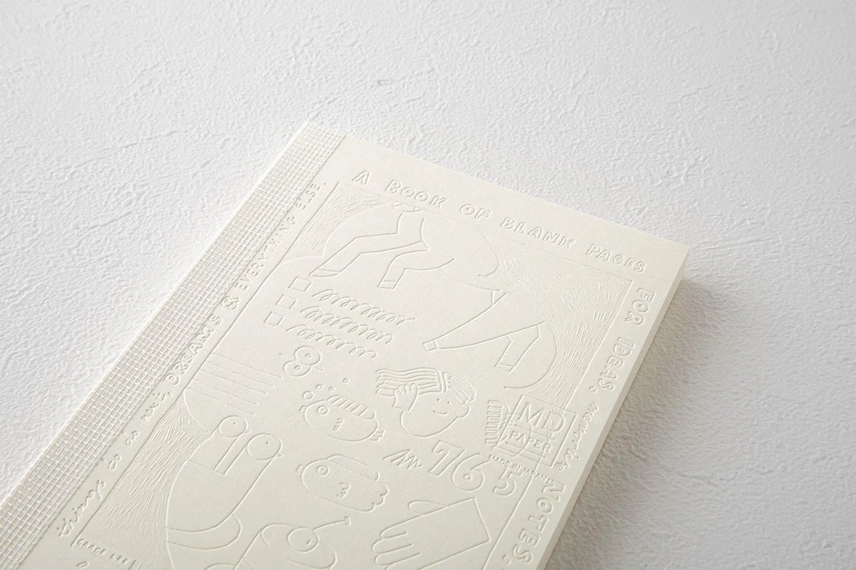 日本を代表する文具メーカーMIDORIが出しているMDノートの15周年を記念して、国内外で活躍する15名のアーティストたちによる周年記念ノートが発売になりました。弊社ではその中の11名をキュレーションさせていただきました。アーティストが『MDノート』の表紙に描いたイラストや文字を、空押しで再現した特別なノートとなっています。                                     We teamed up with authentic stationary brand calle