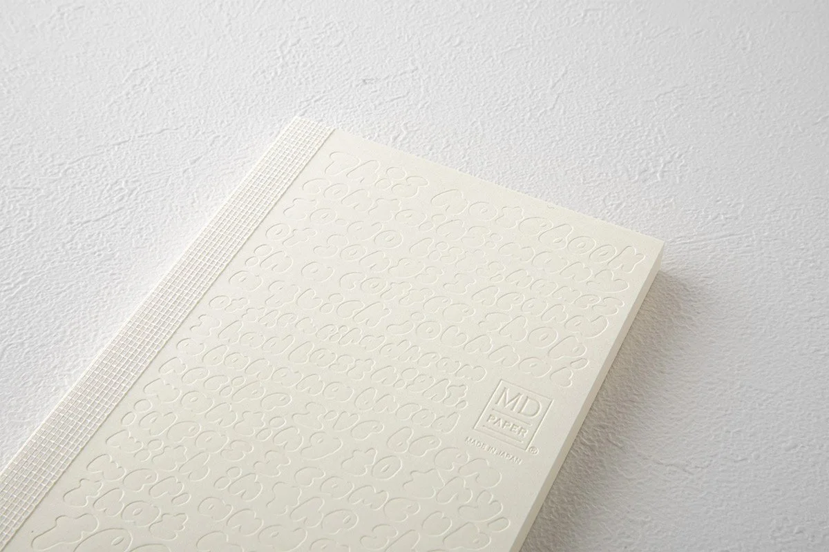 日本を代表する文具メーカーMIDORIが出しているMDノートの15周年を記念して、国内外で活躍する15名のアーティストたちによる周年記念ノートが発売になりました。弊社ではその中の11名をキュレーションさせていただきました。アーティストが『MDノート』の表紙に描いたイラストや文字を、空押しで再現した特別なノートとなっています。                                     We teamed up with authentic stationary brand calle