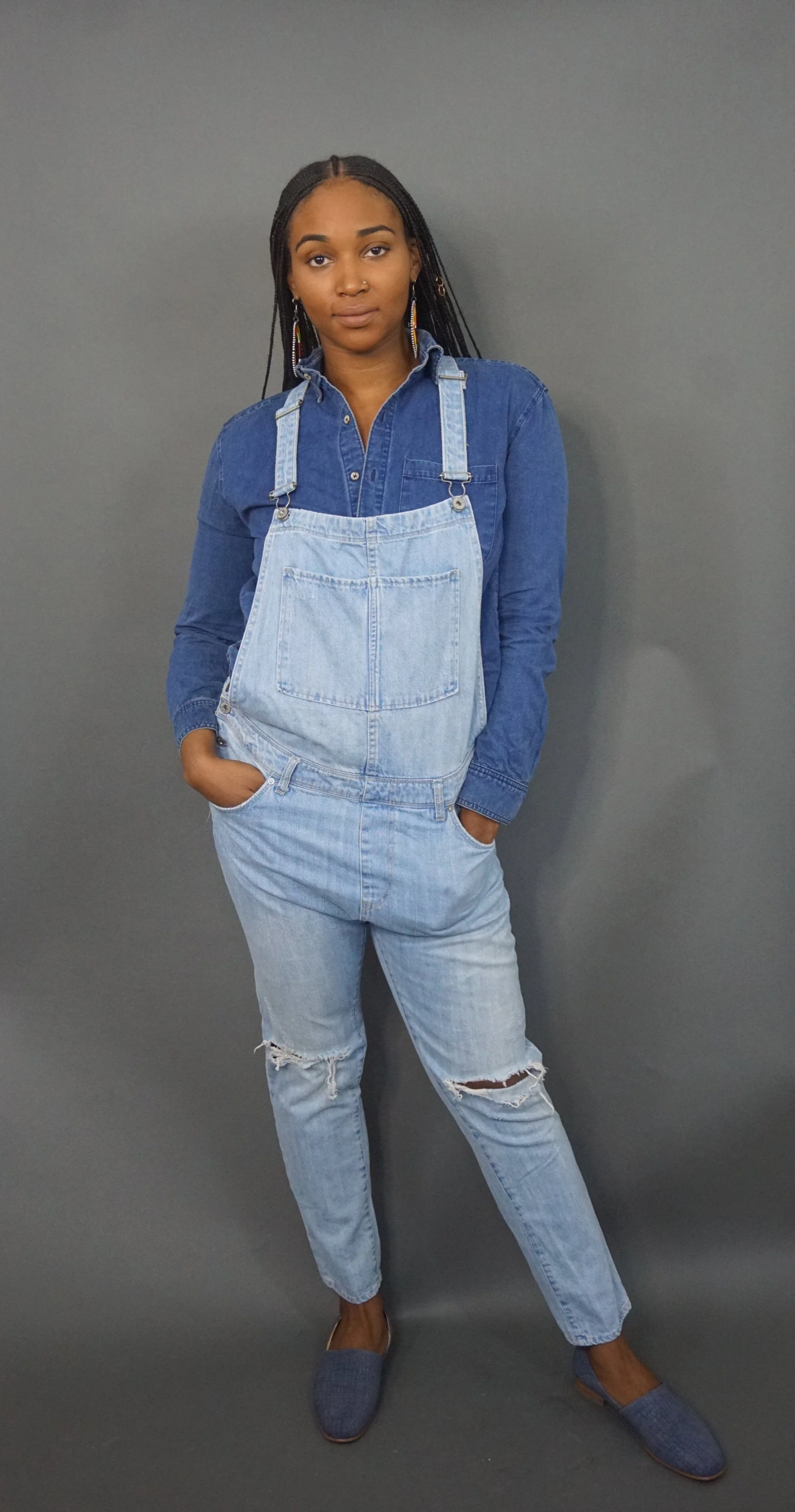 light wash overalls