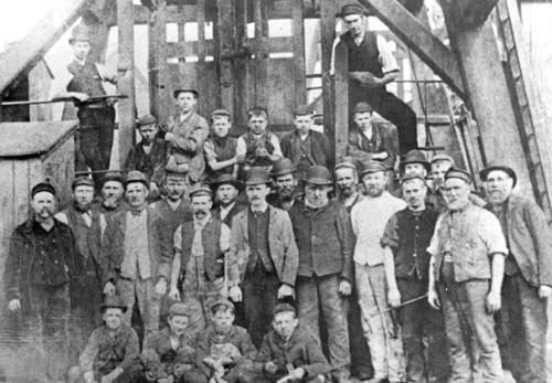 Miners pictured at Conduit Colliery, Norton Canes 1880