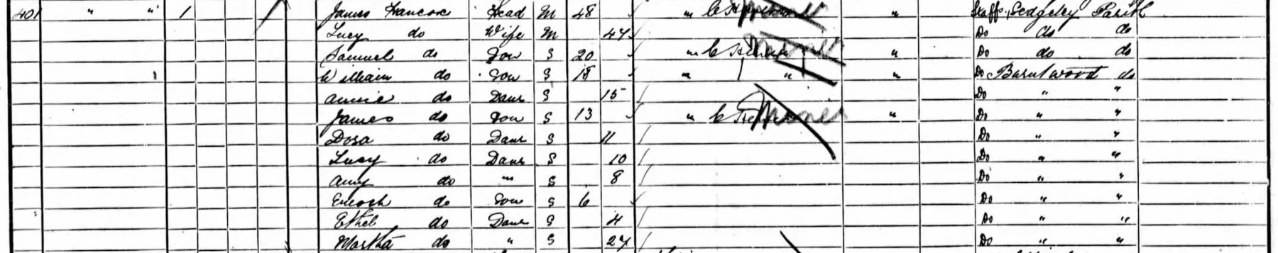 Extract from the 1901 census