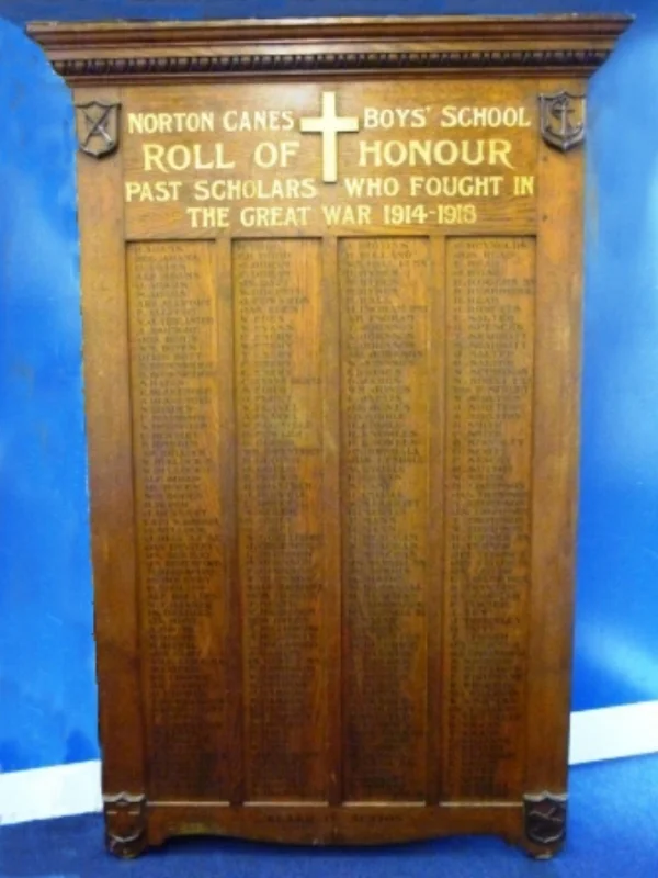Photograph of Norton Canes Boys’ School Roll of Honour