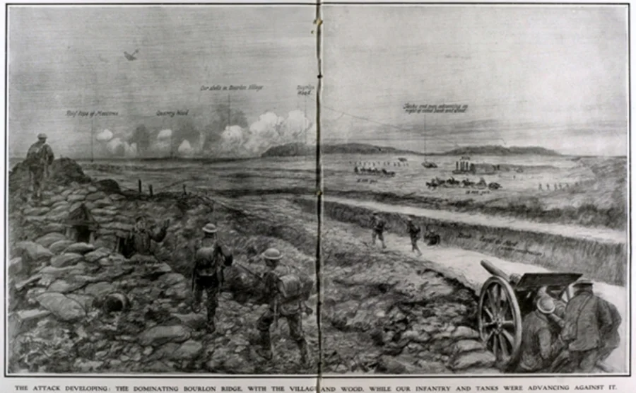 The Sweep Up To Bourlon Ridge {from The Illustrated London News}