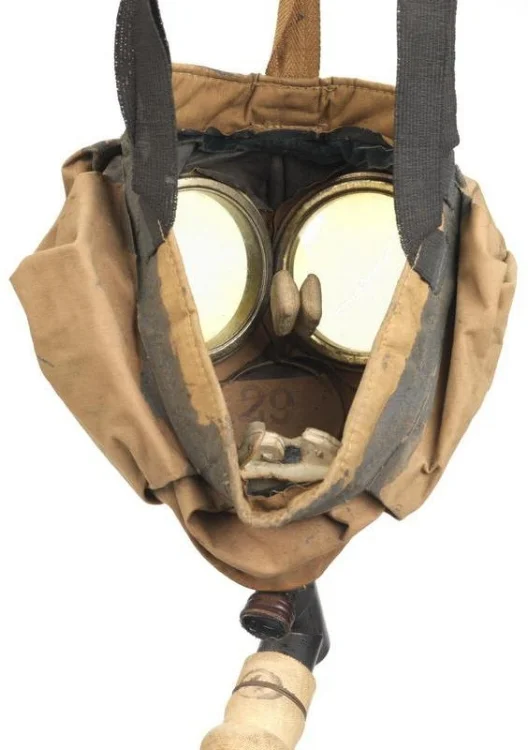 Inside (soldier's) view of small box respirator