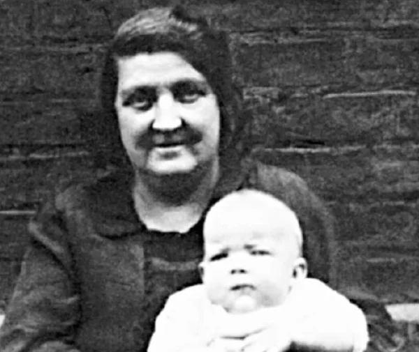 Sarah Ann Witton with her grandson Terrence Morley in 1940