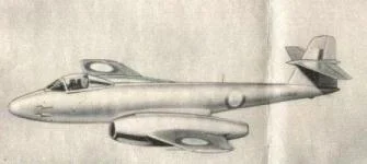 Drawing from a printed leaflet about the Meteor F8 fighter jet
