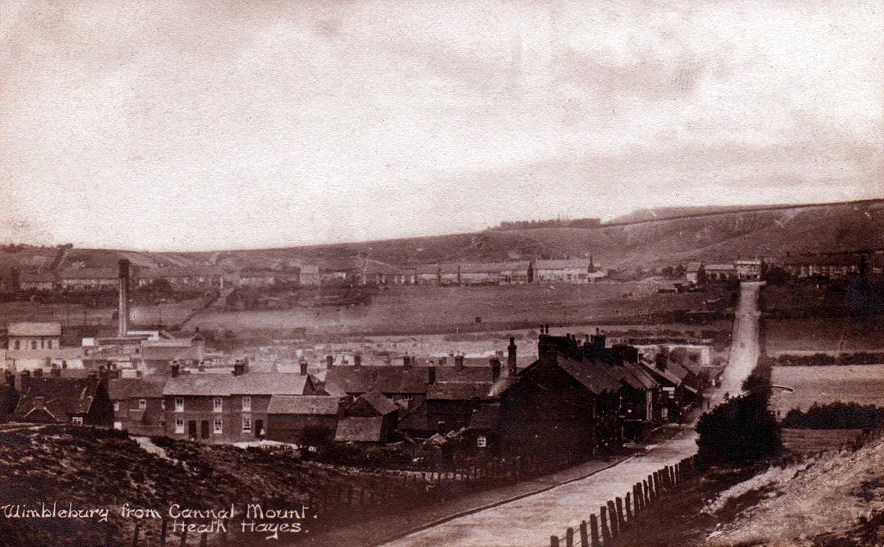 Postcard showing Wimblebury from Heath Hayes