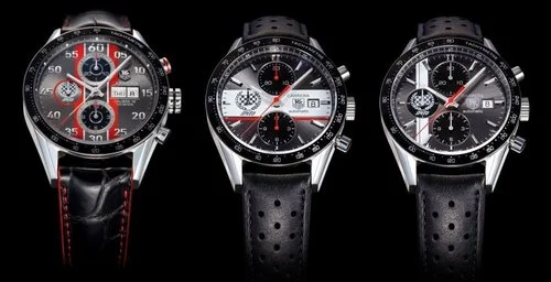 The Look: Collection,stainless steel, Calibre 16 self-winding Swiss chronograph watch, black bezel features the tachymeter scale for calculating speed ($2995), Tag Heuer