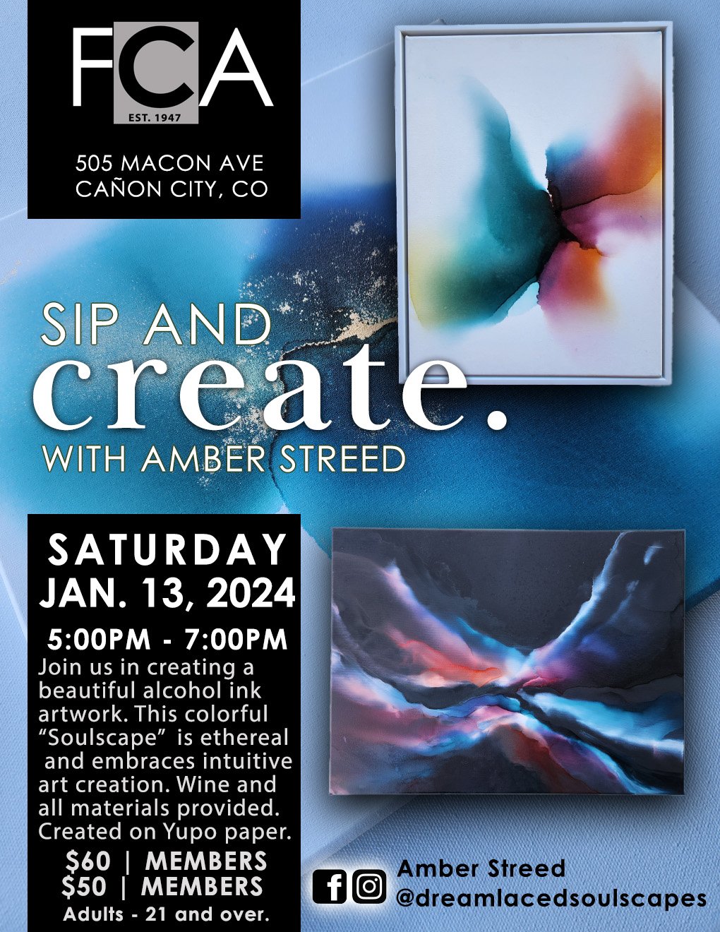 Alcohol Ink Soulscapes Class