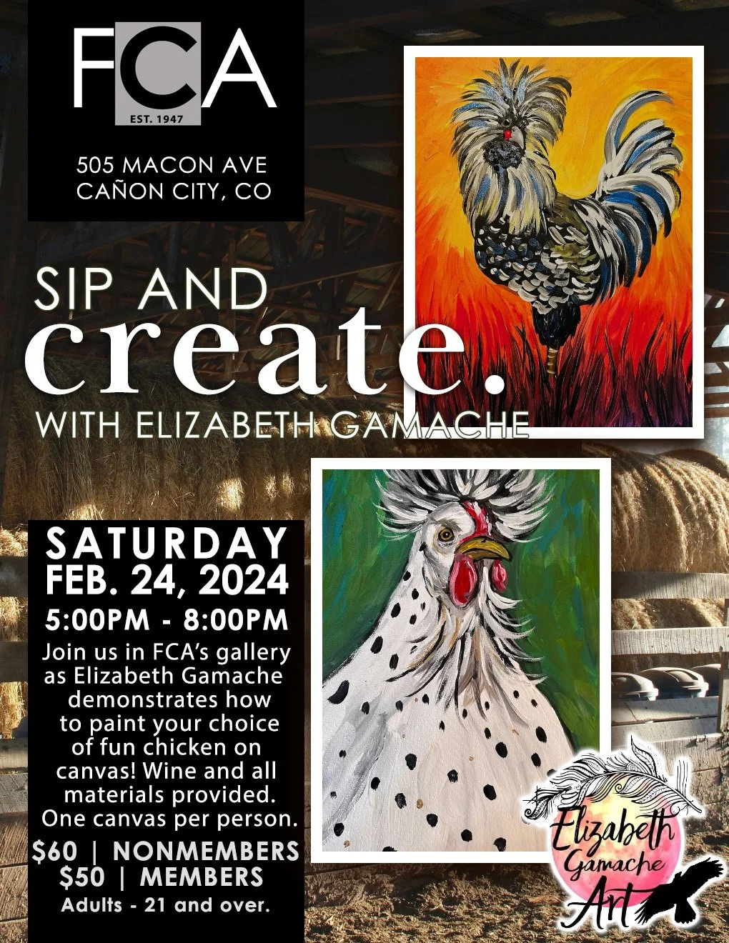 SIP &amp; CREATE- FUN CHICKENS