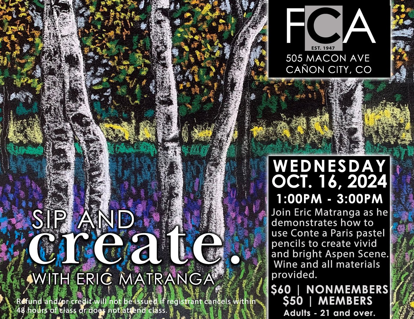 Aspen Scene Pastel Pencil Art Class