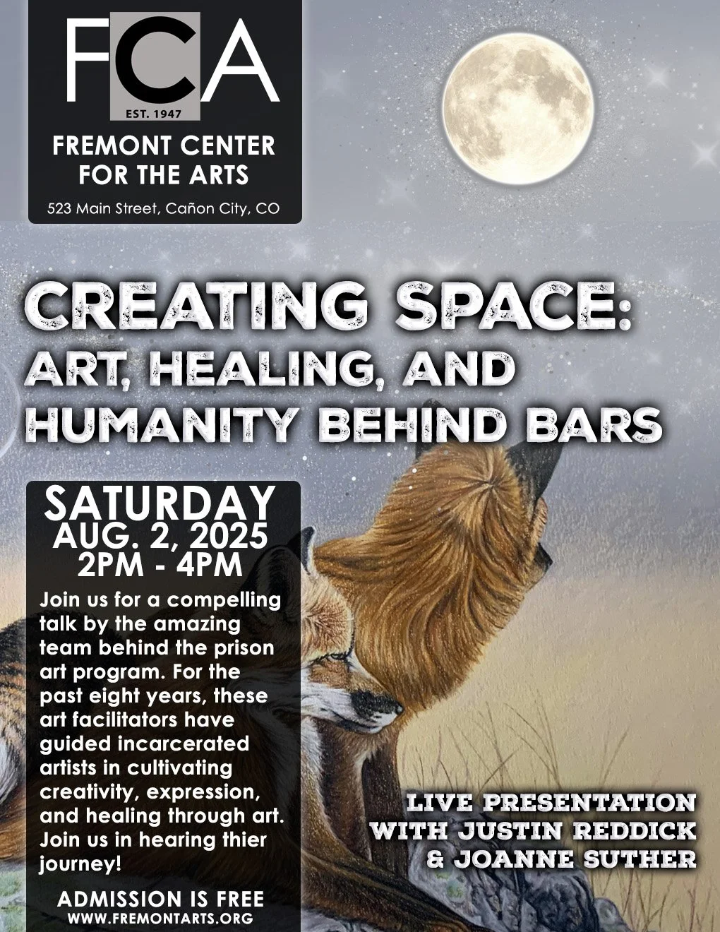 Live Presentation – "Creating Space: Art, Healing, and Humanity Behind Bars"