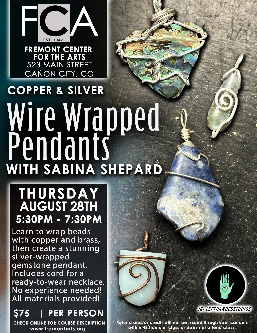 Wire Wrapping Pendants & Beads- August