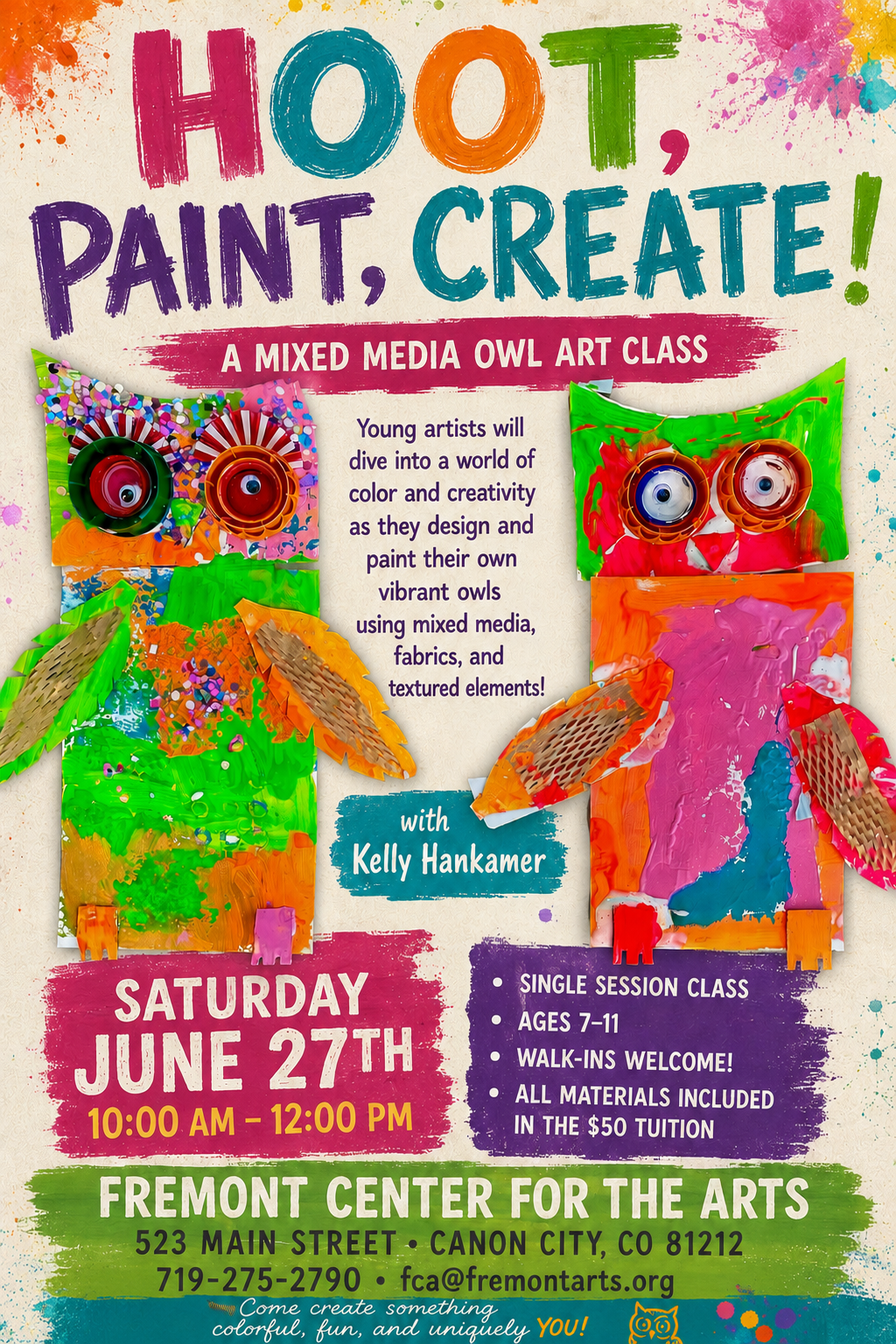 HOOT, PAINT, CREATE