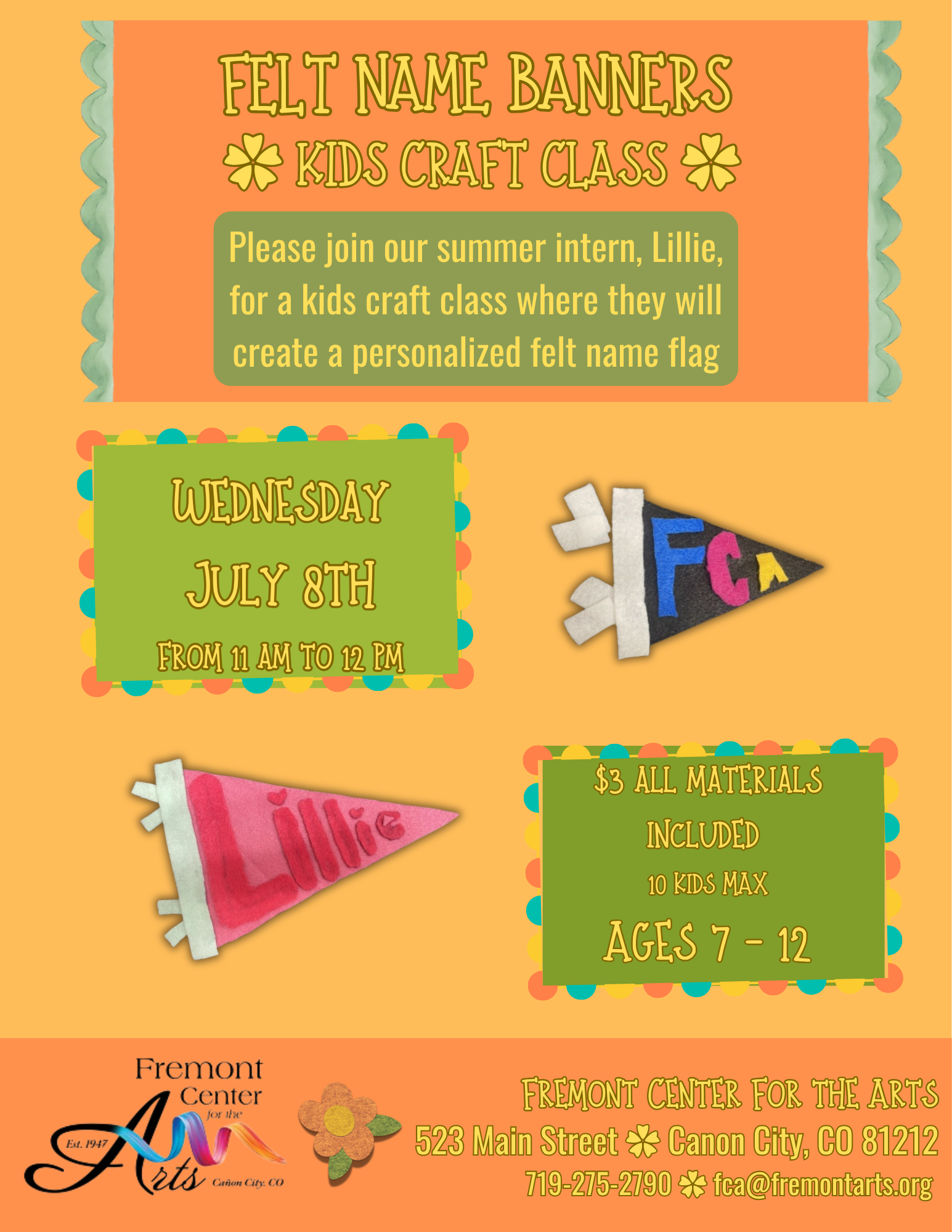 Felt Name Banners Kids Craft Class