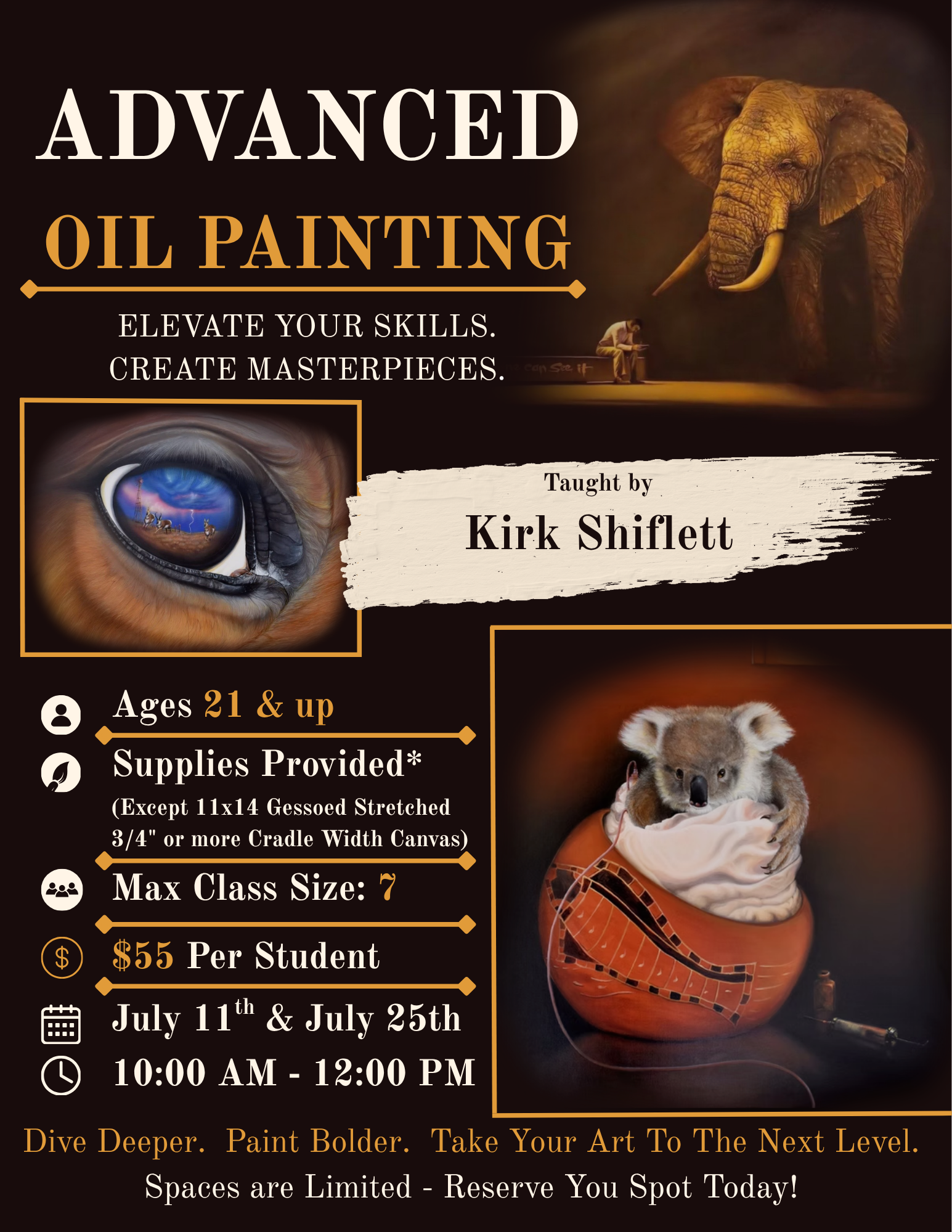Advanced Oil Painting class with Kirk Shiflett