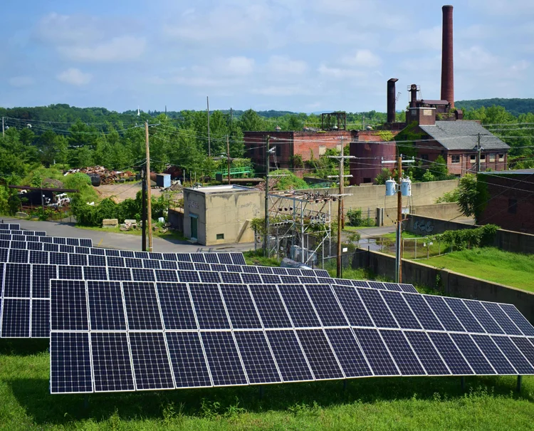 A formerly under-utilized parcel in Holyoke, MA will provide clean, affordable power to Holyoke affordable housing residents for decades to come. (Photo by Cody Eaton)