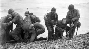 Veterans storming the beaches of Normandy