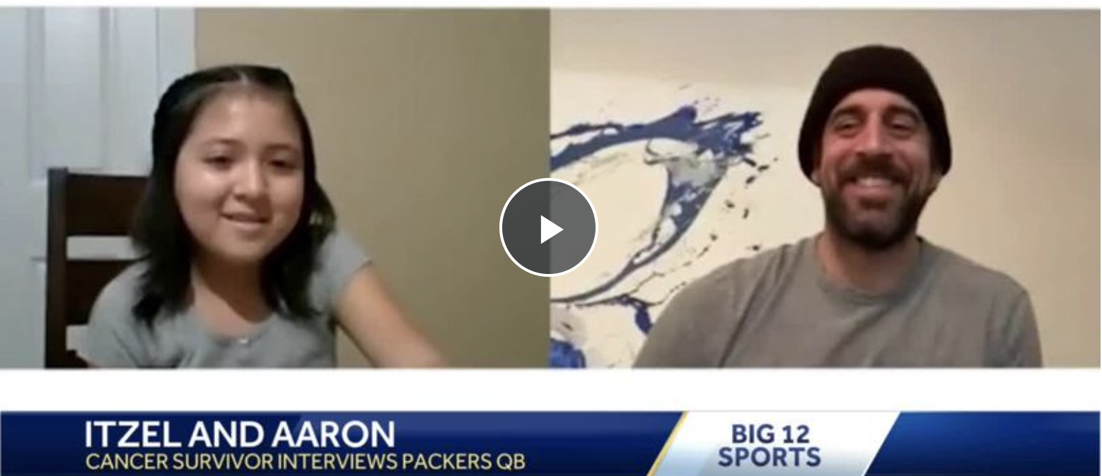 10-year-old cancer survivor interviews Aaron Rodgers