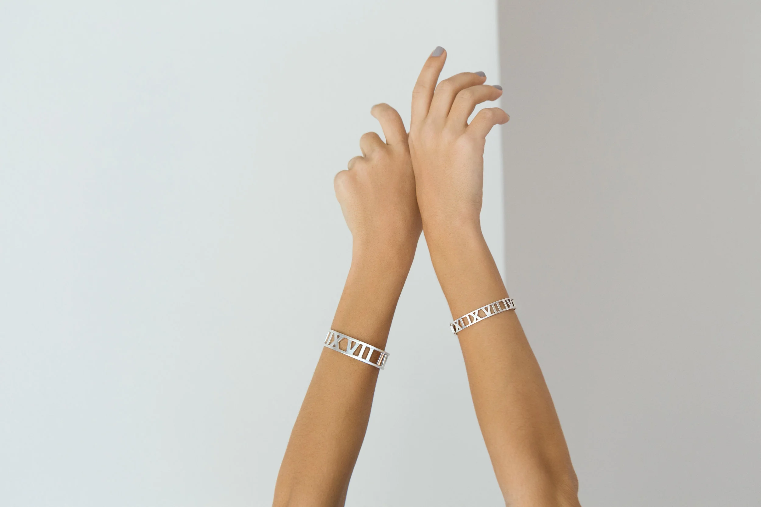 Custom Cut Out Cuff: Elegantly memorialize a special date in Roman numerals, a name, phrase, or place with our custom cut out cuff. We love these for wedding dates, birth dates, or major league debuts!