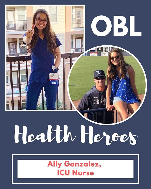 Hello! My name is Ally Gonzalez, my boyfriend Hobie is a pitcher with the Toronto Blue Jays organization, and I am a registered nurse in the Medical-Surgical Intensive Care Unit (MSICU) at Baylor Scott &amp; White hospital in Fort Worth, Texas. ⁣
⁣
T