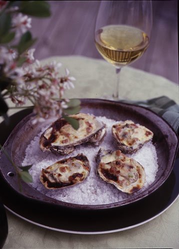 As a member of the Virginia Oyster Trail, this recipe had us interested immediately! Add in some Virginia ham AND Virginia wine and you have yourself a definite winner. 
