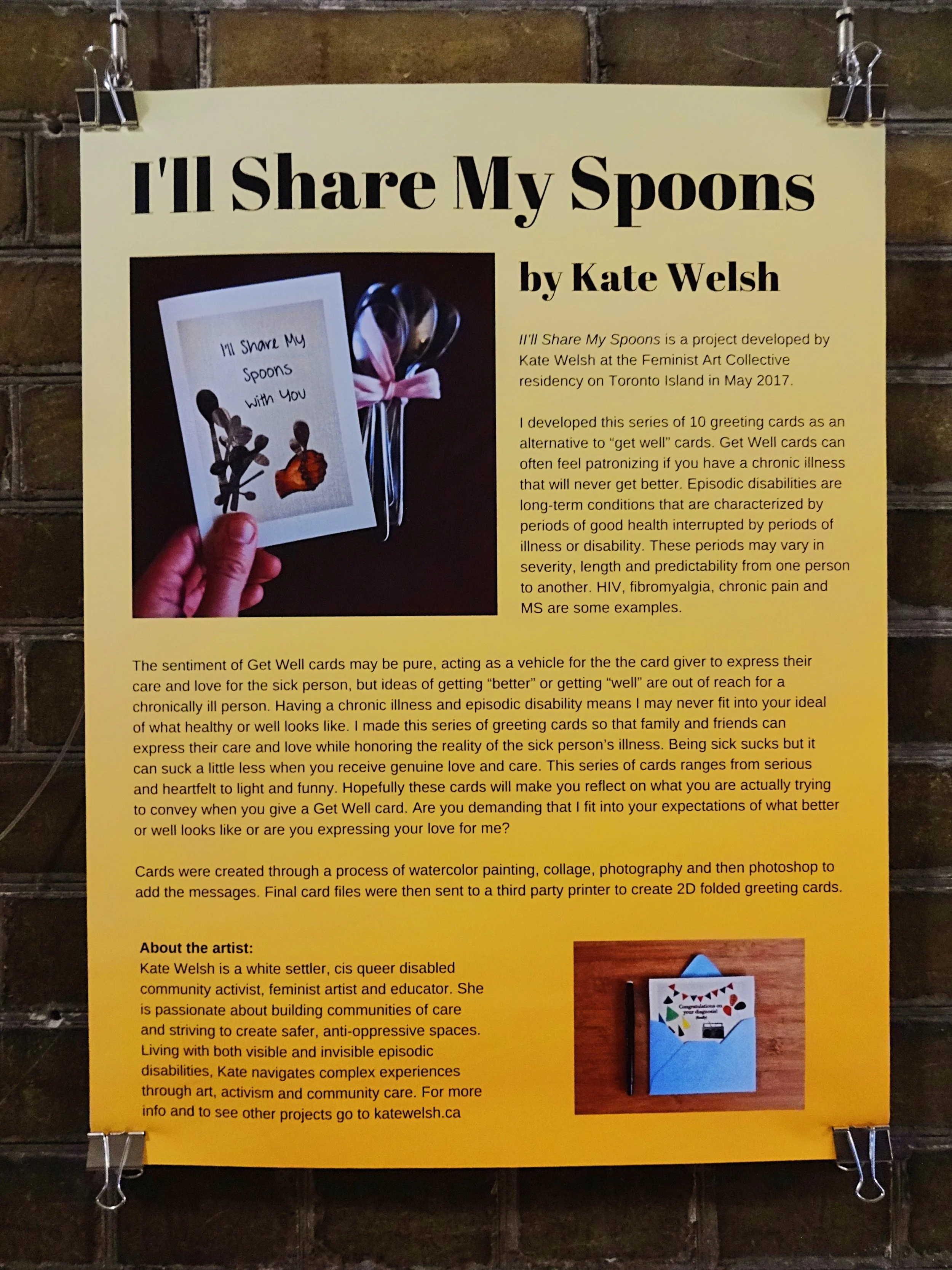 I'll Share My Spoons : Exhibition Description