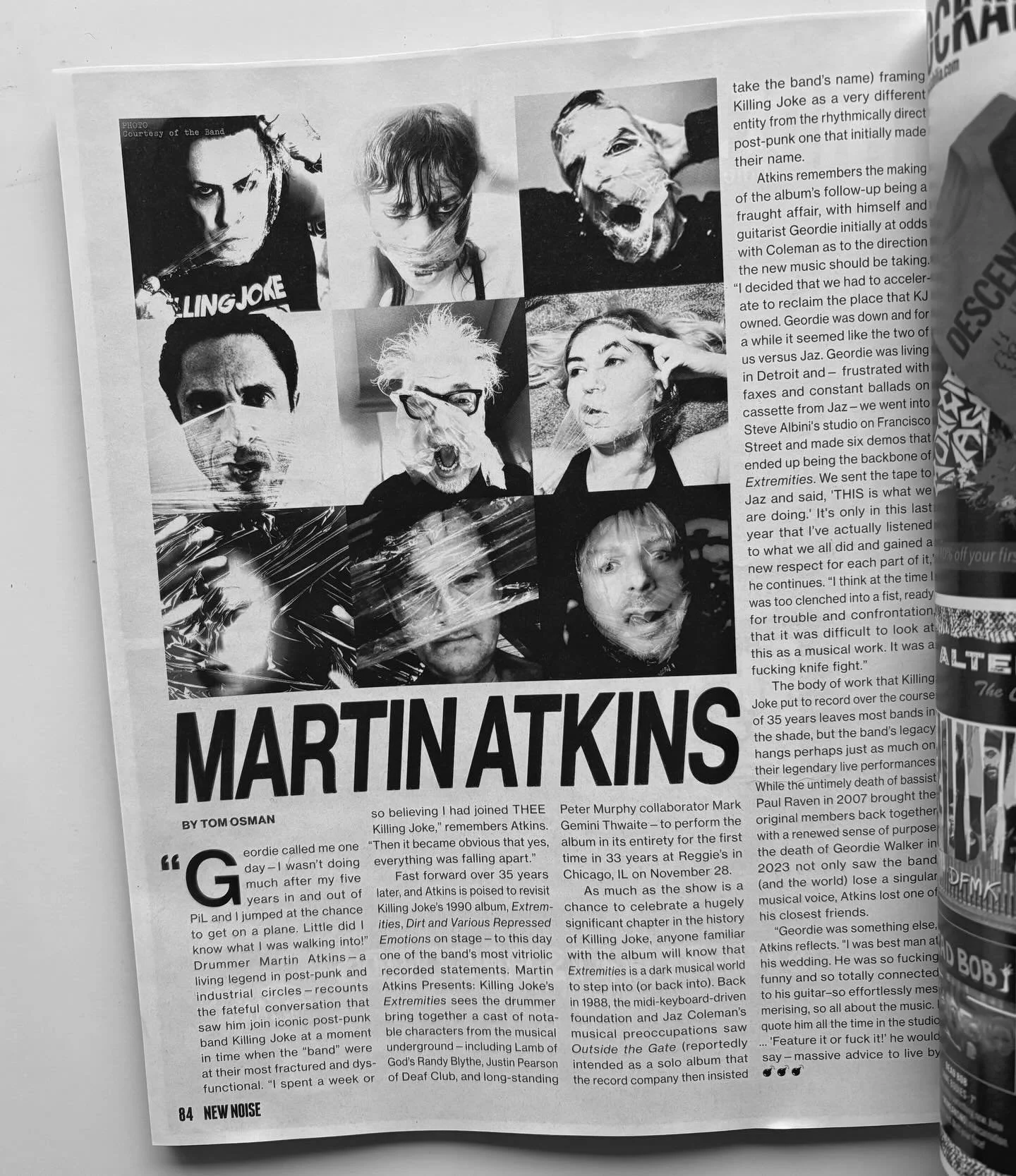 New Noise Magazine @newnoisemagazine issue 79 feat. Interview with Martin Atkins&rsquo; @flowersfightforsunshine on his Extremities live performance along w/ Orville Kline @orvillekline, Mark Thwaite @markgeminithwaite, Justin Pearson @justinpearson3