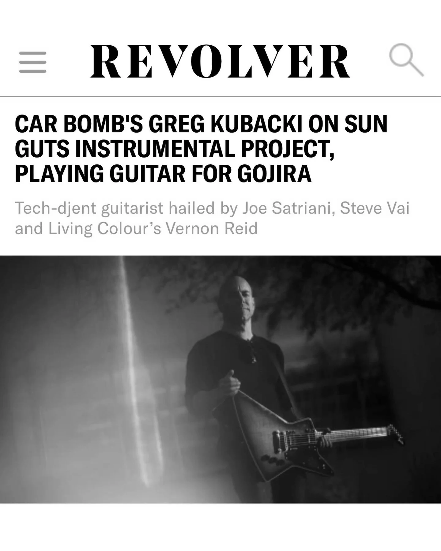 @carbombofficial guitarist Greg Kubacki has launched his awesome new solo project @sungutsmusic and @revolvermag has the scoop!

&ldquo;Greg Kubacki&rsquo;s tech-djent riffage will melt your face off, and in the weirdest ways possible. Last year, the