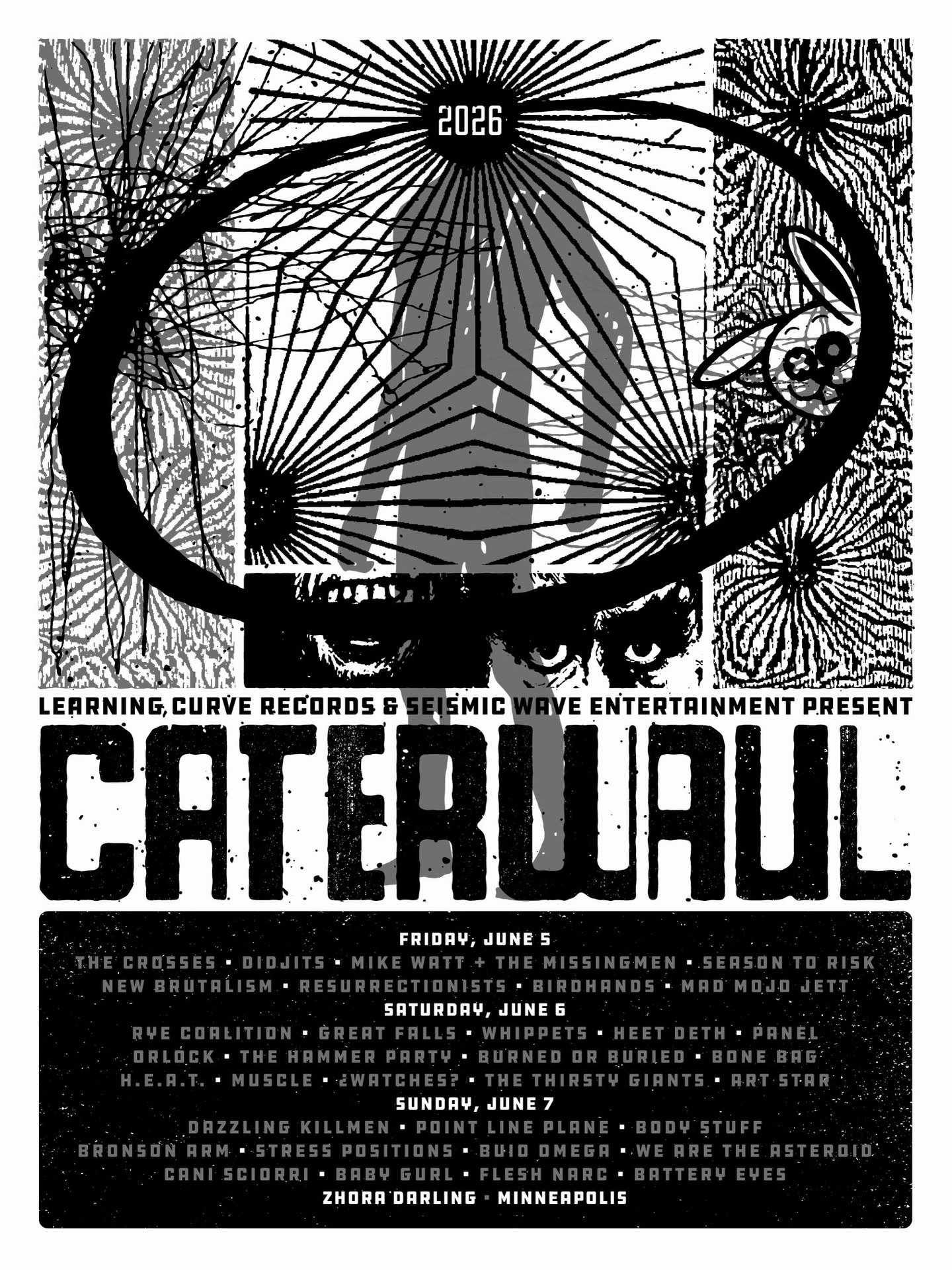 One week from today, the fifth installment of @caterwaulfest begins. The annual festival, celebrating a diverse array of artists from the noisiest fringes of rock, kicks off Friday, June 5th at @zhoradarlingpresents in Minneapolis and runs through Su