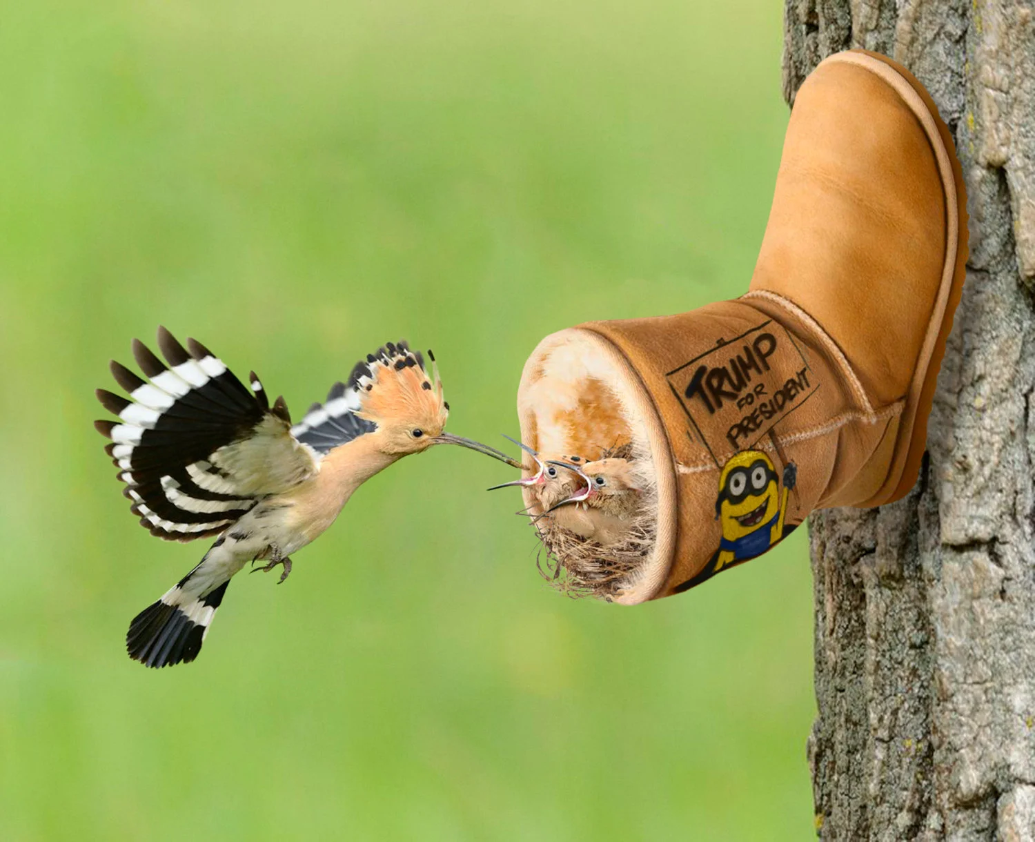 presidential candidate ugg boot bird feeder