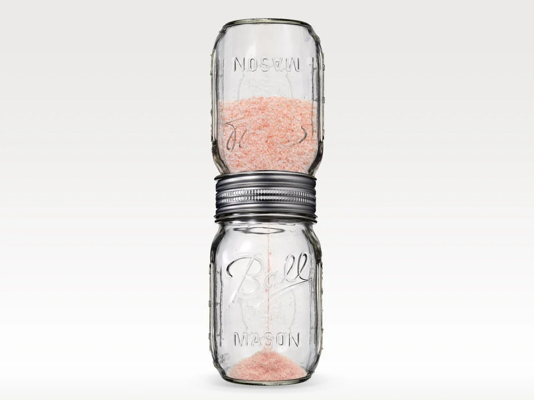 Pink Himalayan Sea Salt Mason Jar Hour Glass