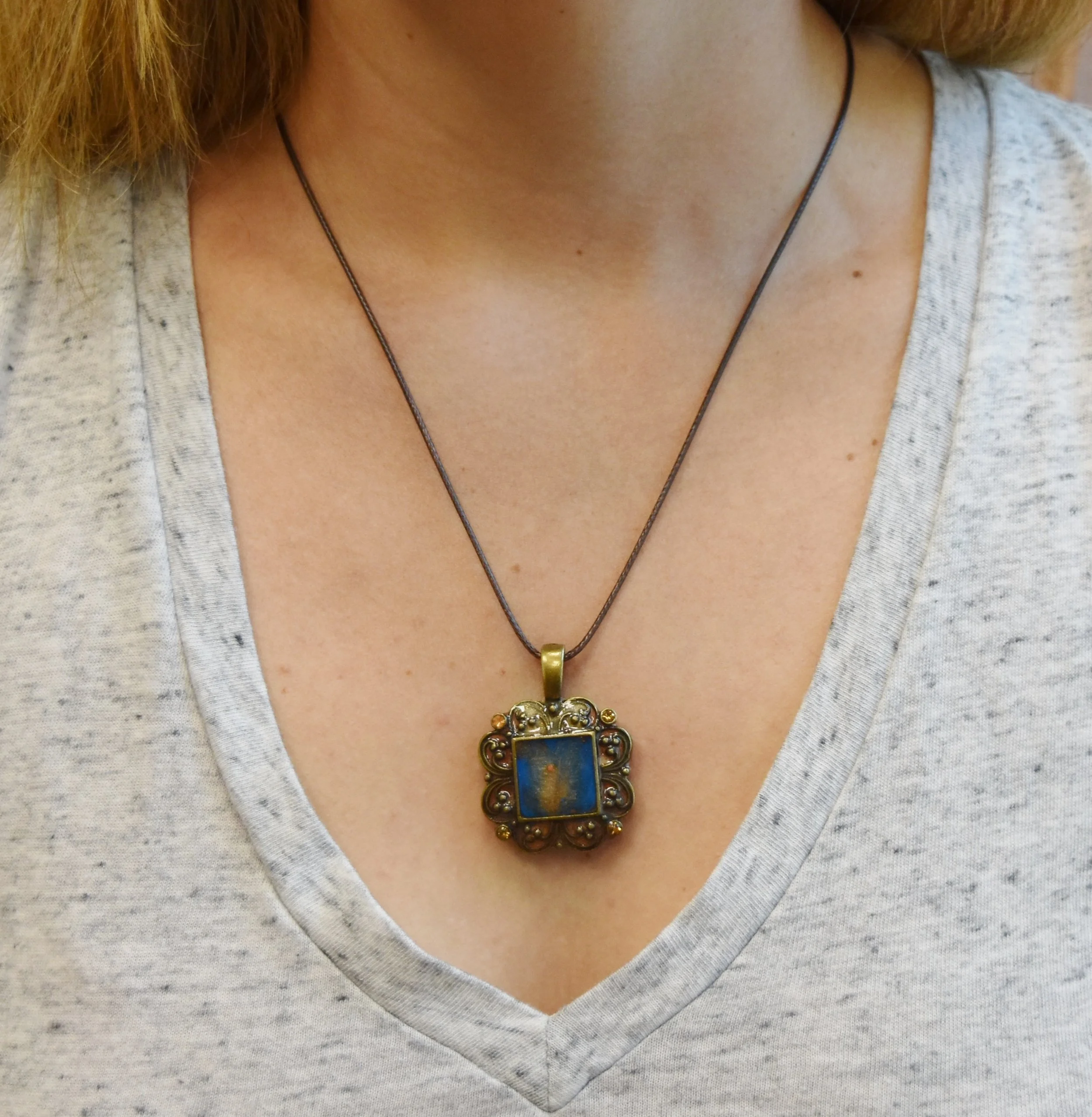 resin art jewelry necklace pendant Strong Art Creations