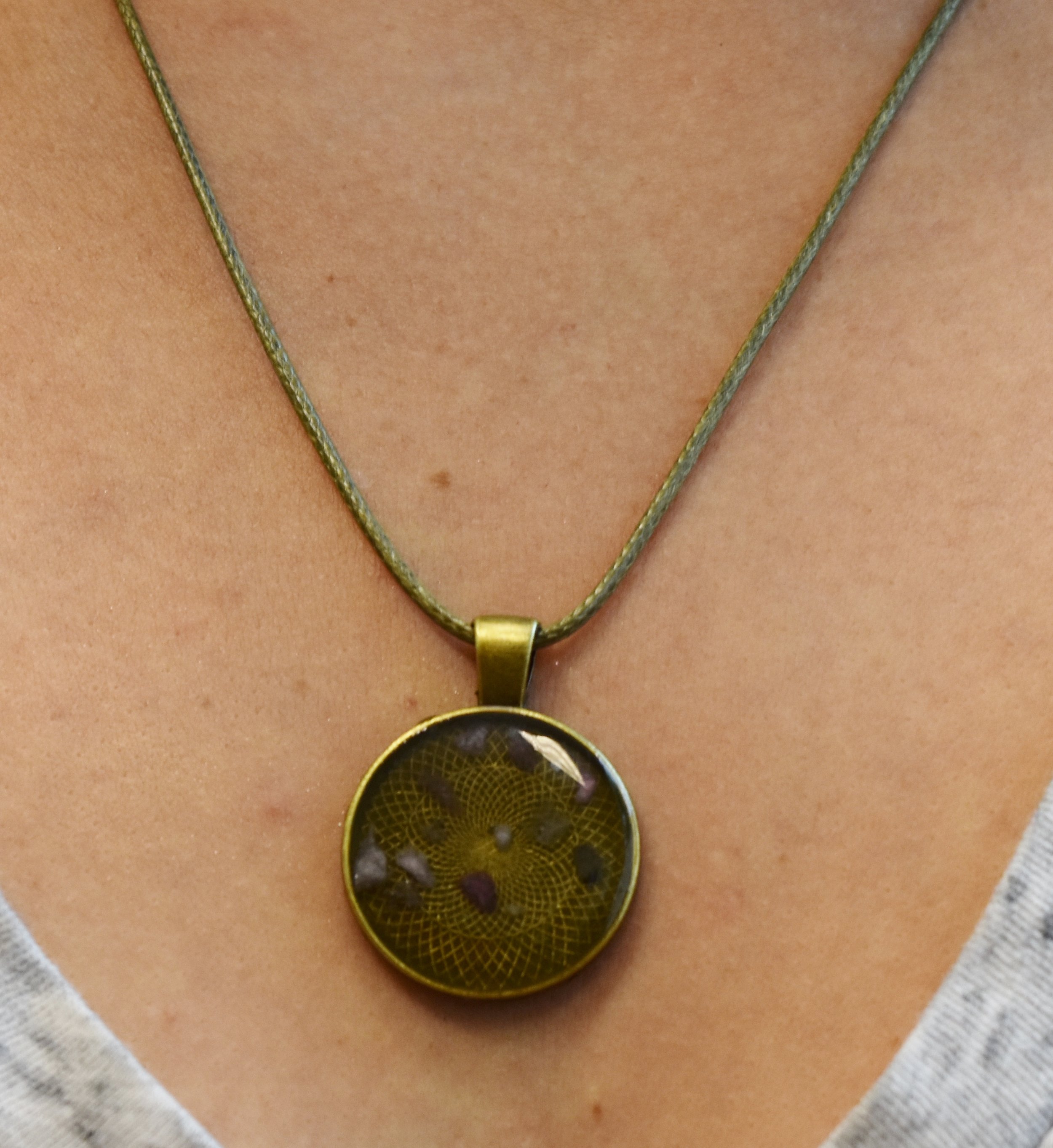 lepidolite jewelry necklace pendant Strong Art Creations