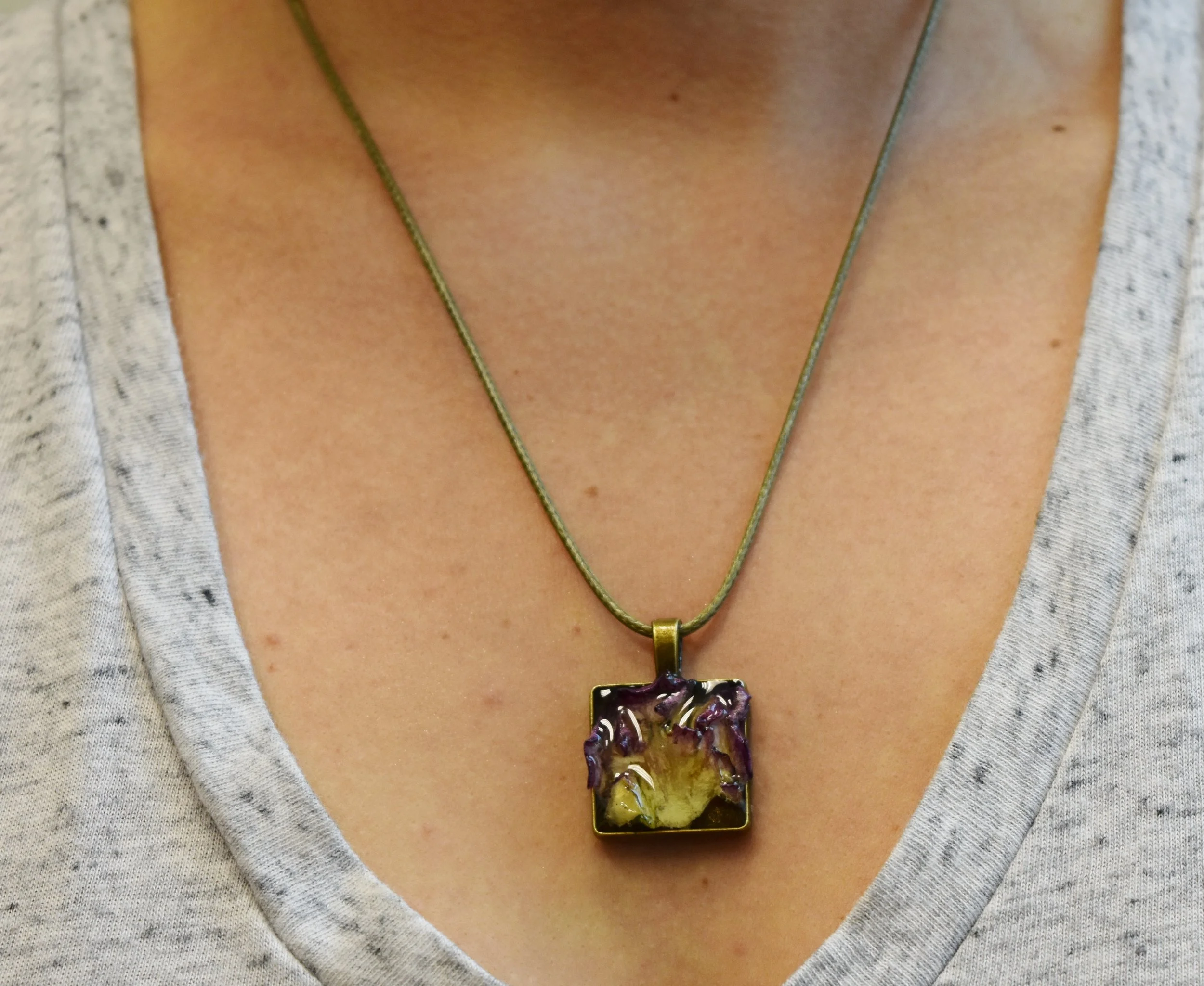 rose petal necklace pendant