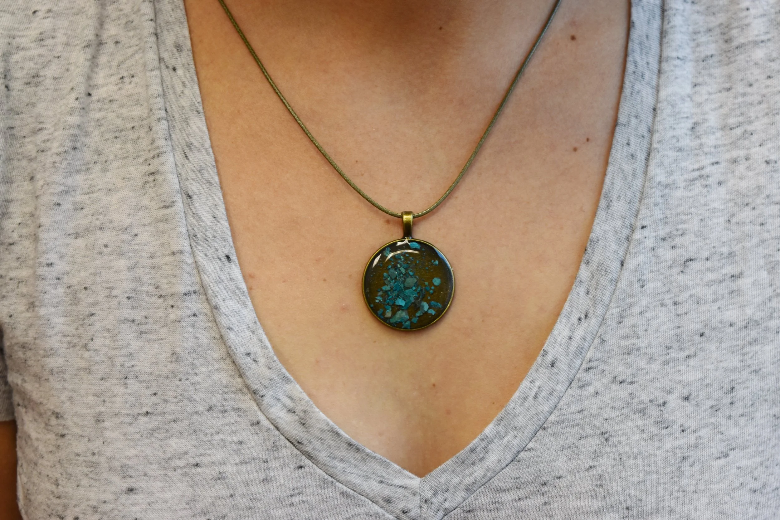 art jewelry turquoise pendant necklace Strong Art Creations