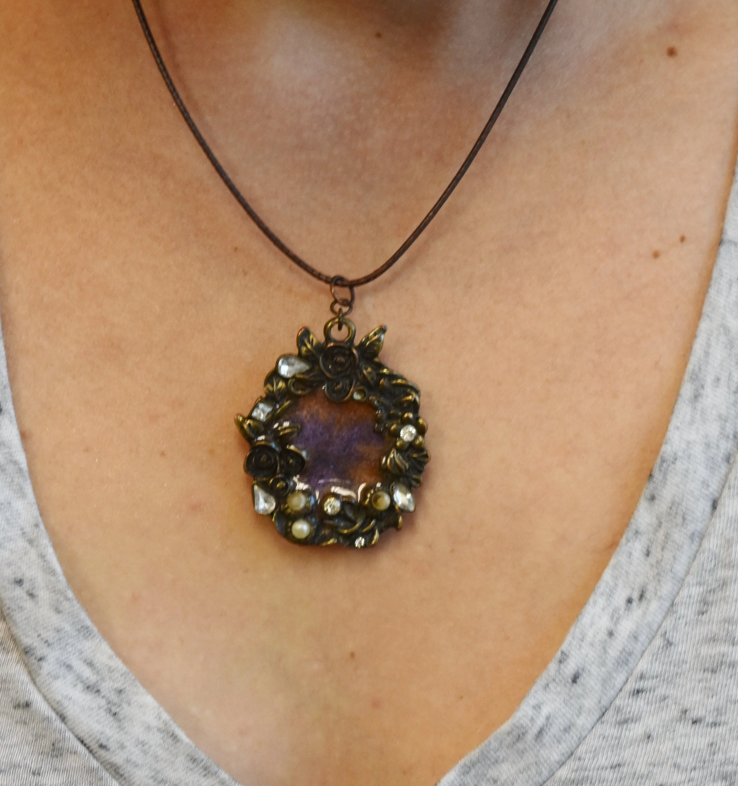 unique resin art pendant necklace jewelry Strong Art Creations