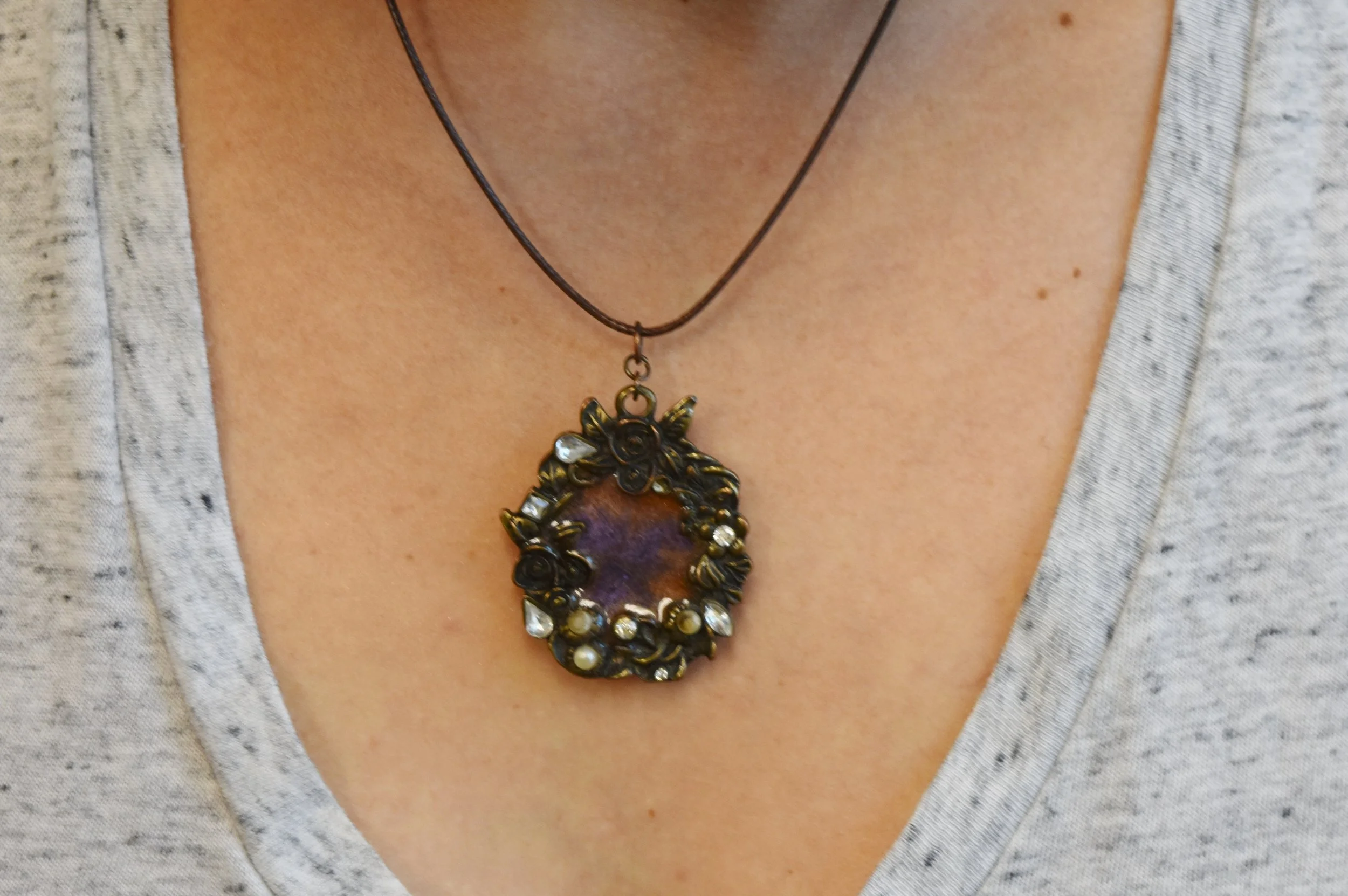 unique resin art necklace pendant jewelry Strong Art Creations