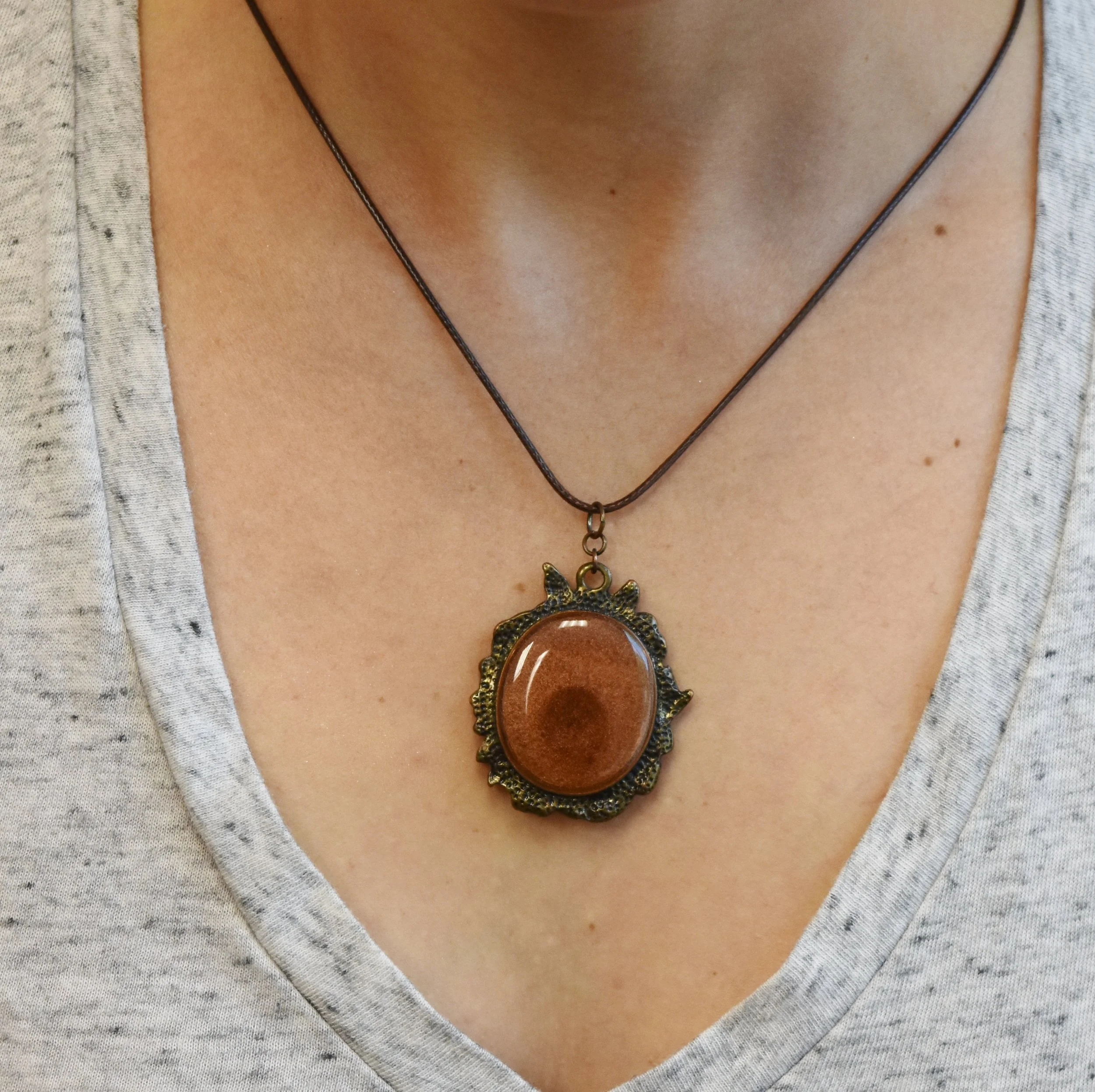 unique resin art pendant necklace jewelry Strong Art Creations