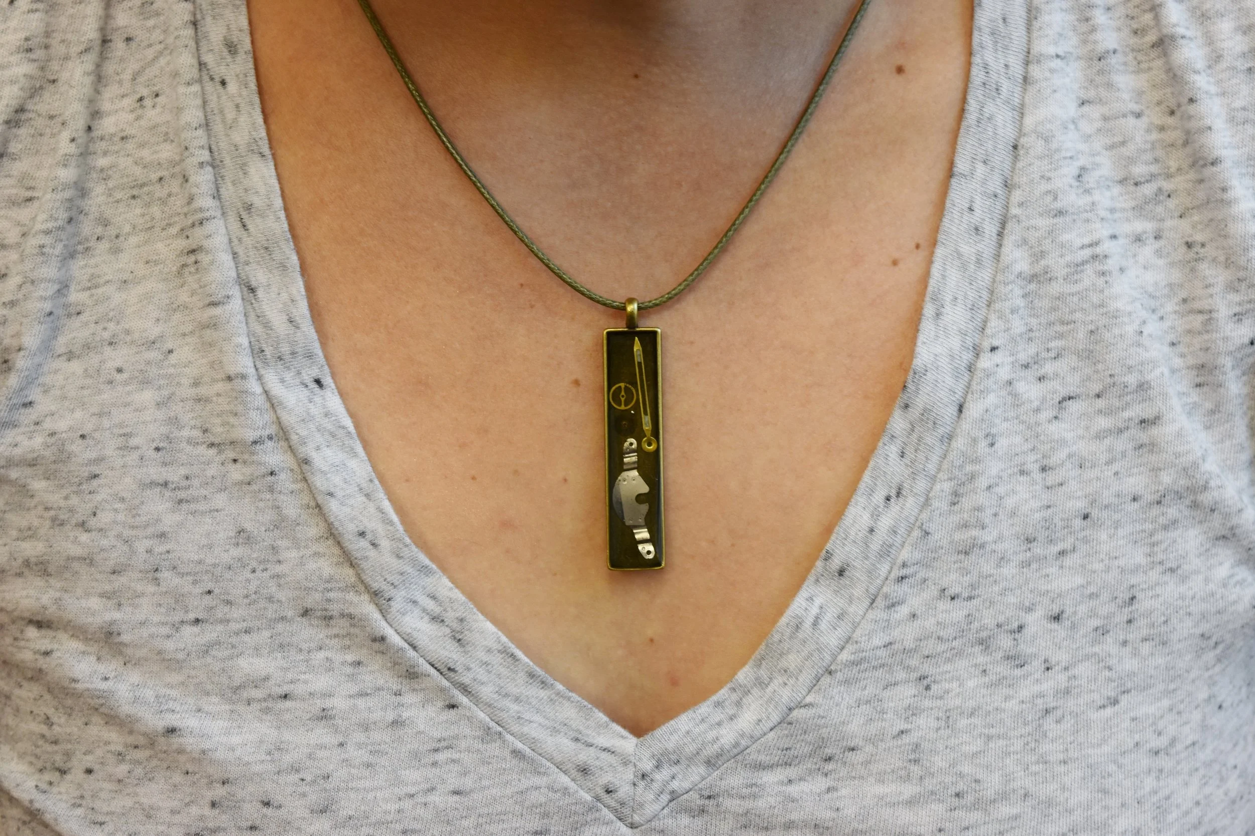 Time steampunk necklace watch gears  Strong Art Creations