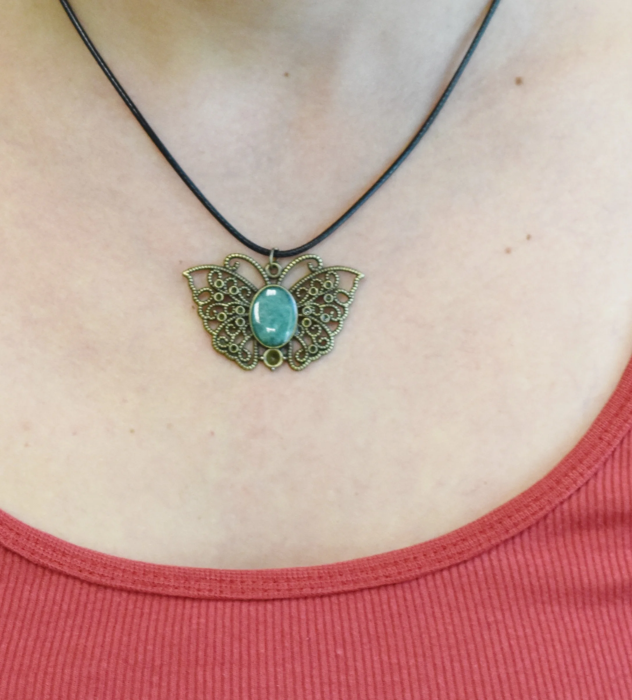 Butterfly Necklace pendant resin Strong Art Creations