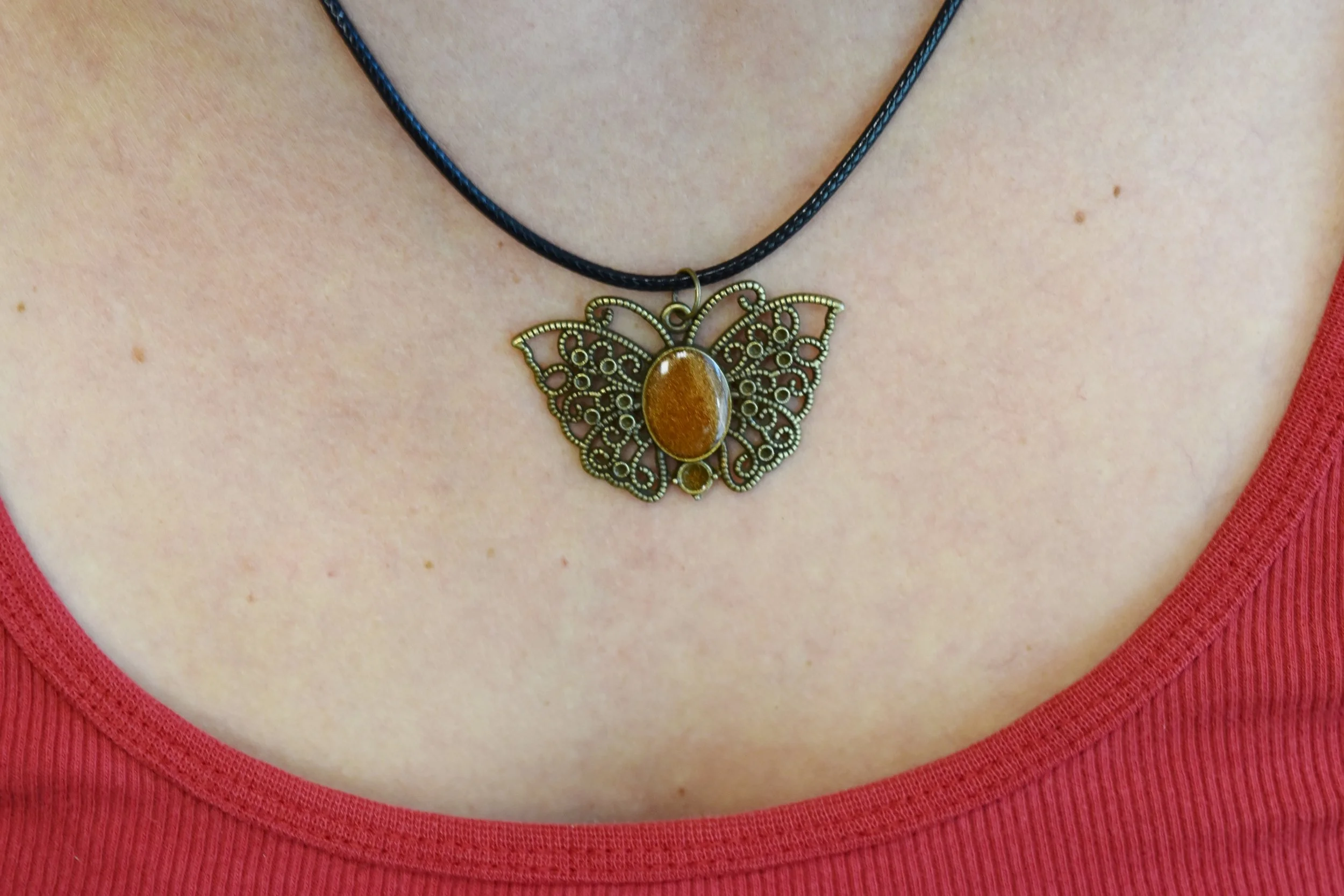 Butterfly art necklace resin Strong Art Creations