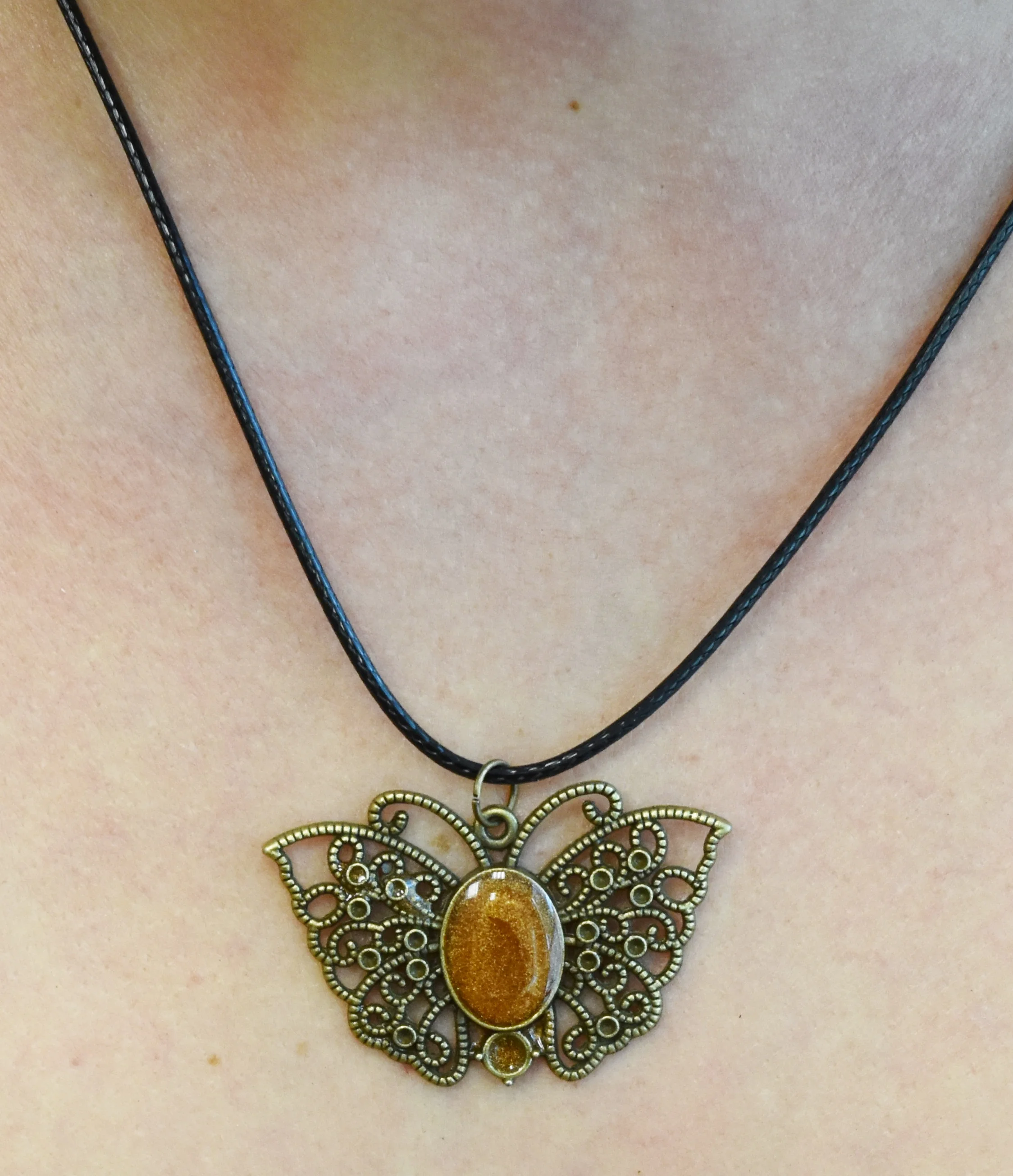 butterfly necklace resin Strong Art Creations