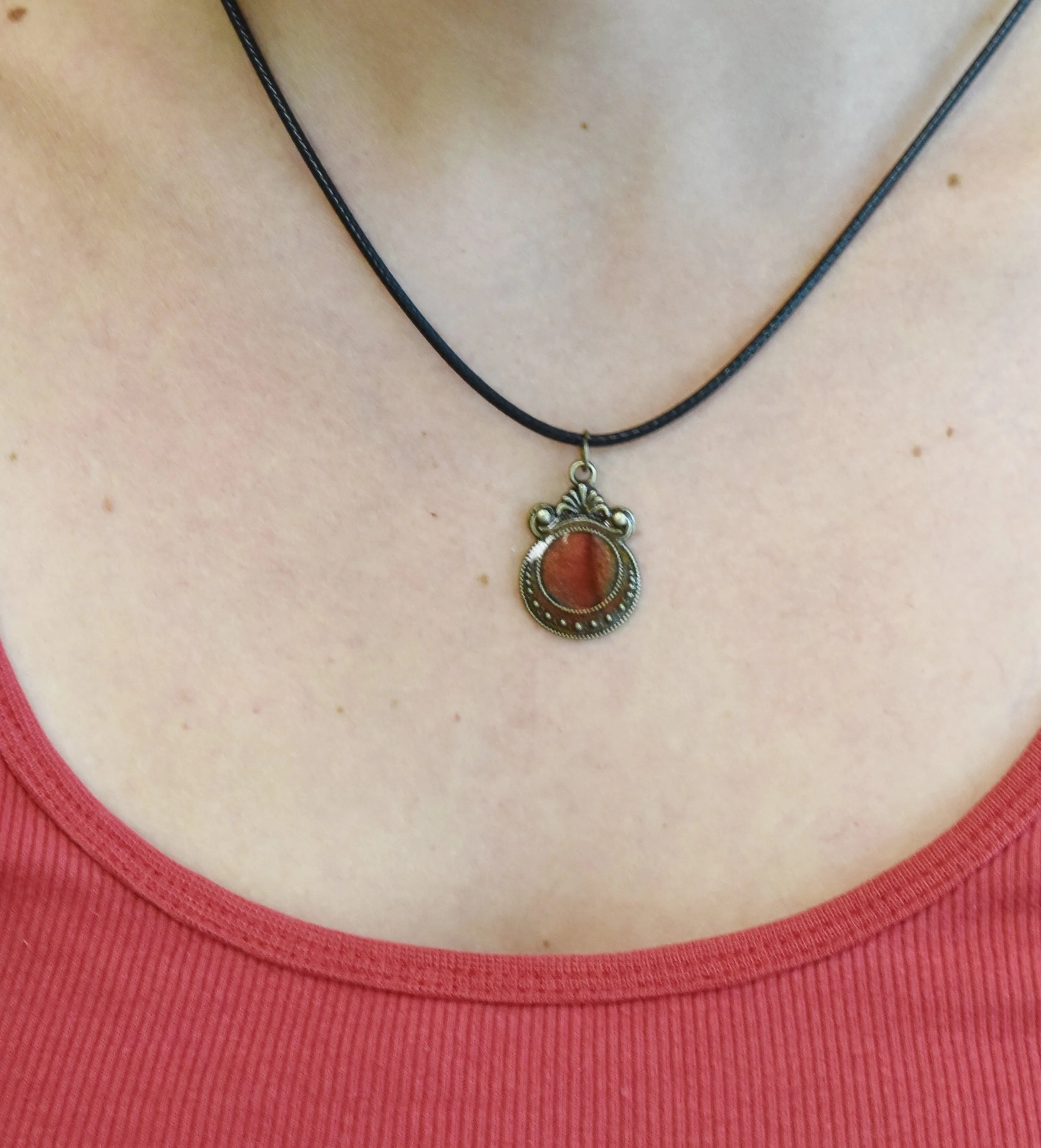 tiger eye resin art pendant necklace Strong Art Creations