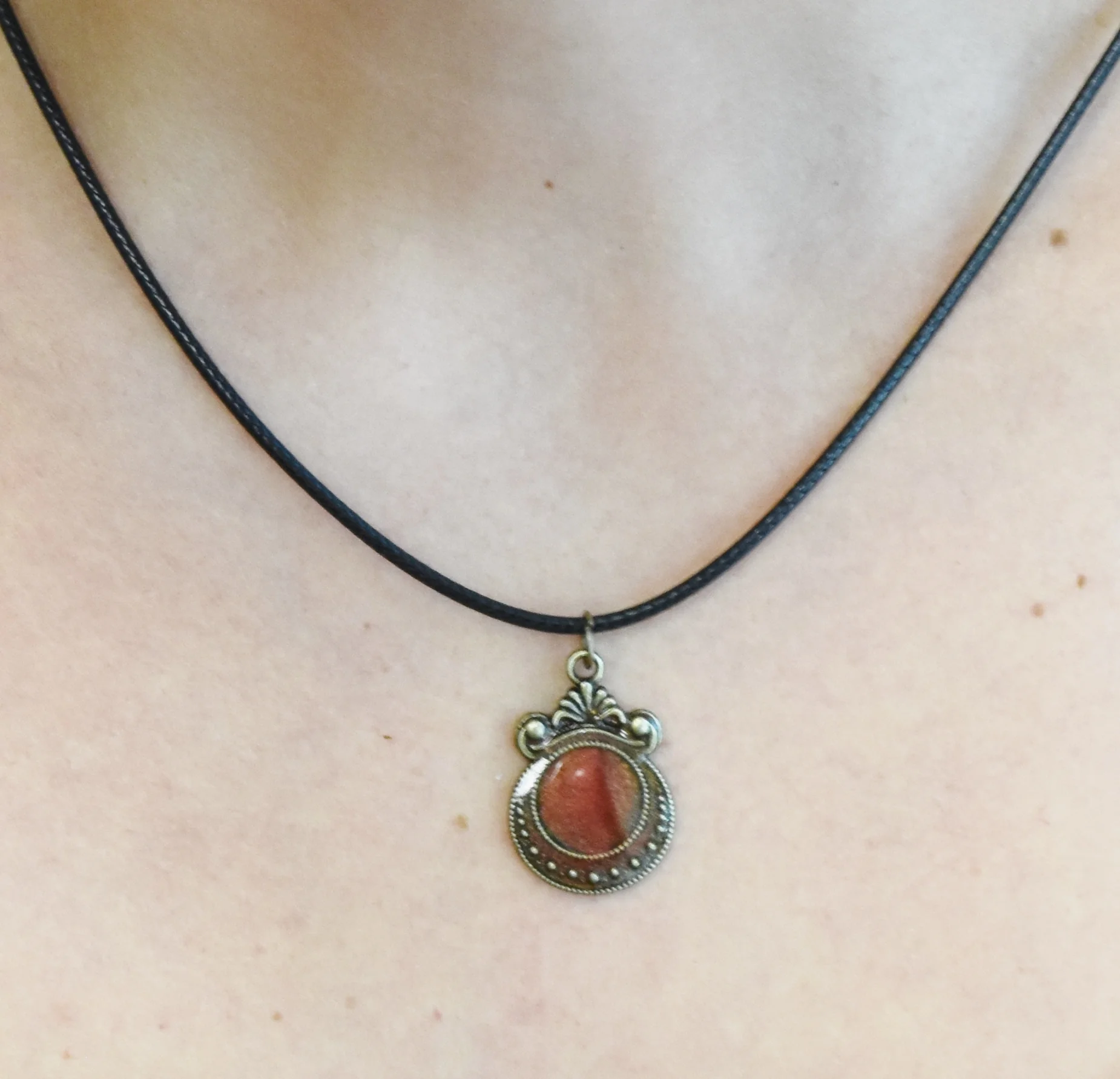 tiger eye jewelry resin art pendant necklace Strong Art Creations