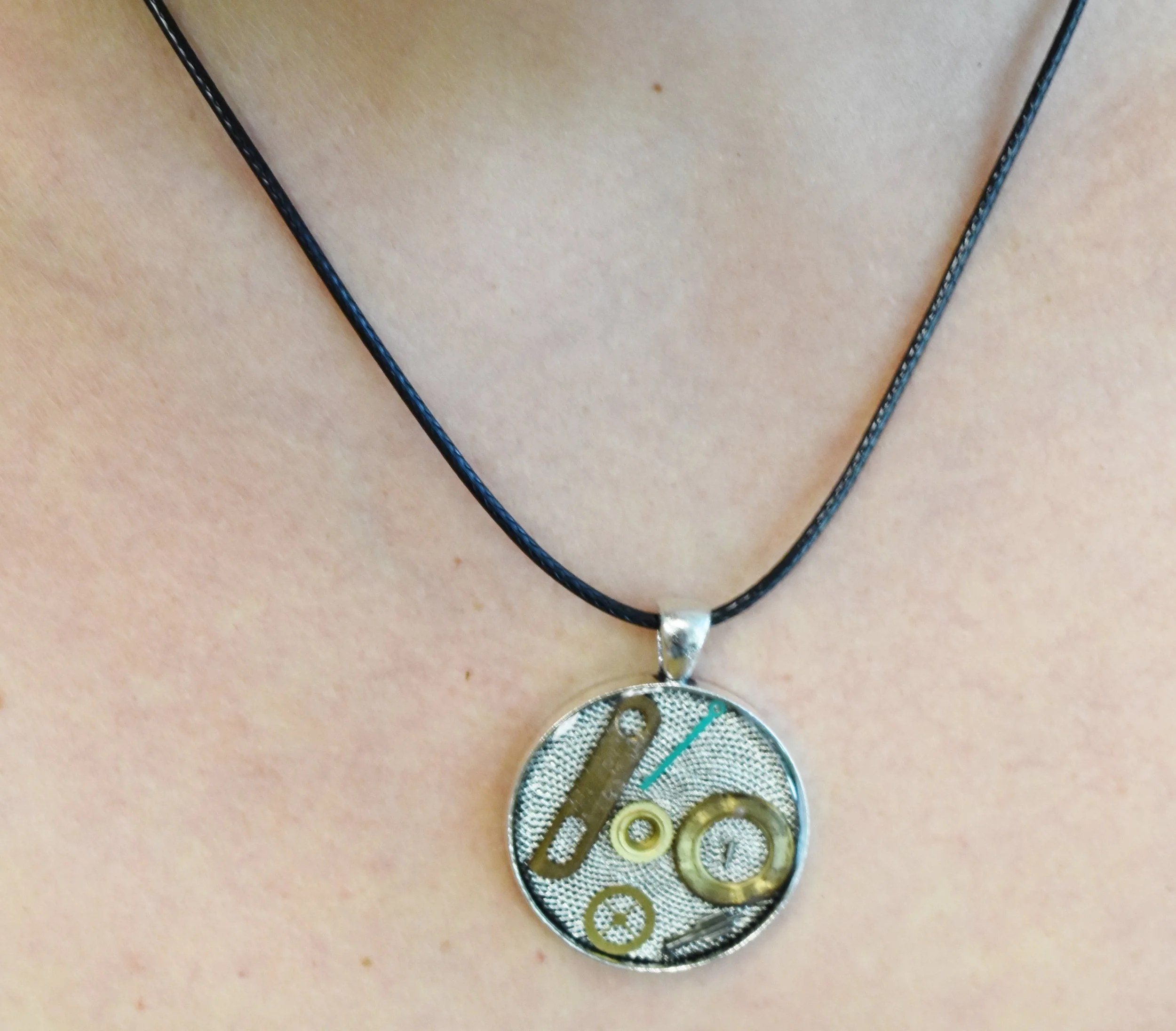 steampunk art jewelry gears time watch pendant necklace Strong Art Creations